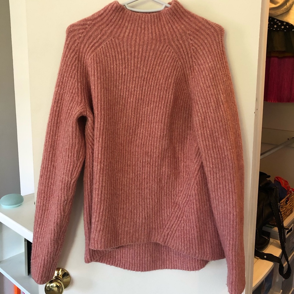 Madewell Pink Mockneck Sweater - Picture 2 of 6